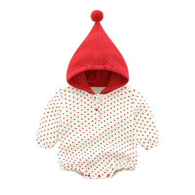 

Spring Autumn Baby Clothing Baby Kids Boys Girls Infant Striped Hooded Romper Jumpsuit Polka Dot Clothes Outfits 0-24M
