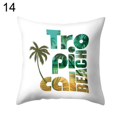 

Summer Fresh Leaves Cactus Flamingo Pillow Case Cushion Cover Sofa Bed Car Decor