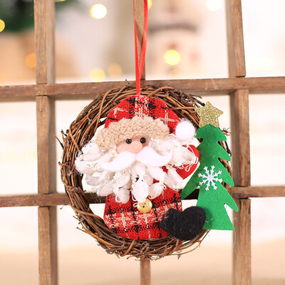

Tailored Christmas Wreath Door Hanging Trumpet Christmas Tree Decoration Rattan Ring