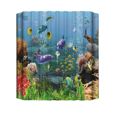 

Toponeto New Waterproof Shower Curtain with 12 Hooks 3D Printed Bathroom Polyester