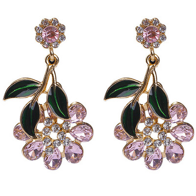 

Sun Flower Stud Earrings For Women Wedding Earring With Stones Gold Color Earrings