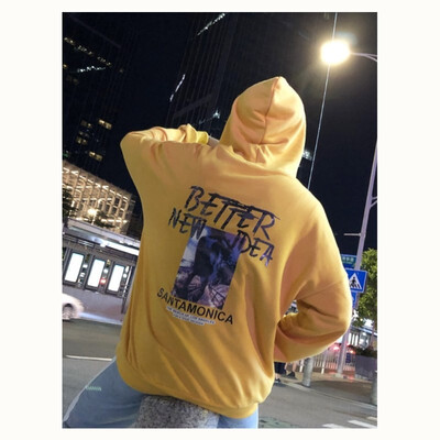 

Sweater mens hooded super fire spring&autumn trend Harajuku loose port wind student 2018