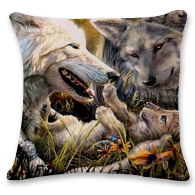 

〖Follure〗Cute Wolf Tower Sofa Bed Home Decoration Festival Pillow Case Cushion Cover