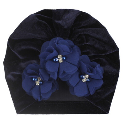 

New Autumn Soft Cute Newborn Baby Pearl Design Girls Caps Infant Casual Hat Turban Elastic Cap