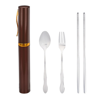 

Toponeto Portable Folding Travel Dinnerware Set Stainless Steel Tableware Camping Tools