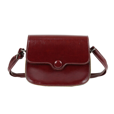 

Fashion Solid Color Faux Leather Womens Flap Square Crossbody Shoulder Bag