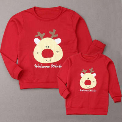 

Christmas Parentage Family Blouse Tops T-shirt Clothes Mum Baby Matching Outfit