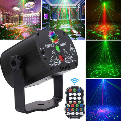 

Led Disco Light Stage Lights Voice Control Music Laser Projector Lights 60 Modes RGB Effect Lamp For Party Show with Controller