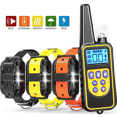 

Dog Training Collar Dog Shock Collar with Remote 800 Meters Range Waterproof Rechargeable 1-99 Vibration No Harm Fast Training Eff