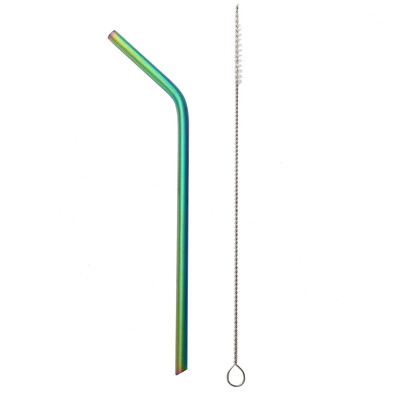 

8PCS Silicone Reusable Sets Colorful Brush Drinking Food-grade Z Straws with Cleaning Straw