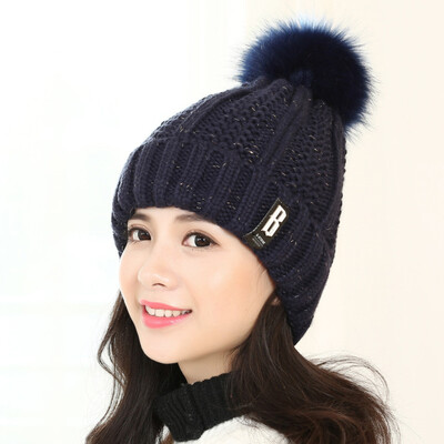 

Hat female winter tide student youth Korean version of the new Korean minimalist knitted hat thickened hundred letter hair hat