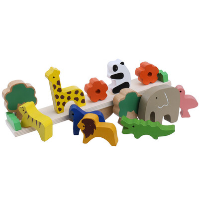 

YIWULAWooden Animal Stacked Balance Toys Babies Early Learning Parenting Games