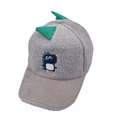 

Boys Girls Children Ball Caps Hats Adjustable Sun Protection Cartoon Dinosaur Embroidery Pattern Casual Visors