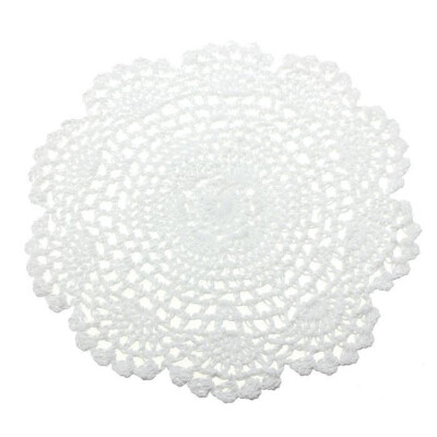 

20cm Handmade Crochet Cotton Round Cup Mat Hollow Out Flower Cup Pads Decorations