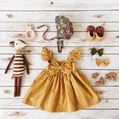 

Toddler Kids Baby Girls Clothes Princess Party Prom Bow Tutu Beach Summer Dress