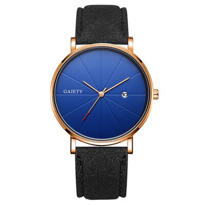 

〖Follure〗Fashion Simple Simple Casual Calendar Business Leather With Strap Mens Watch