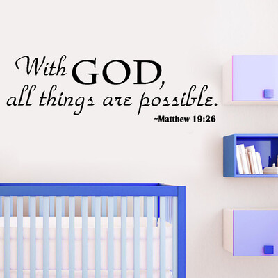 

Siaonvr With God Home Decor Wall Sticker Decal Bedroom Vinyl Art Mural