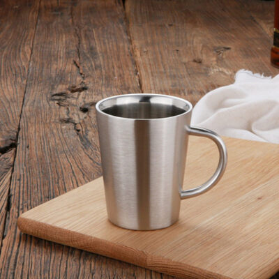 

13OZ Double Wall Stainless Steel Coffee Mugs Heat Resistant With Comfortable Handle For Hot Cold Drinks Shatterproof Travel Cups
