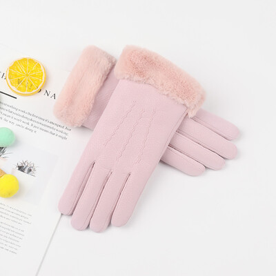 

Tailored Women Cute Play Mobile Phone Warm Gloves Soft Leather Winter Gloves