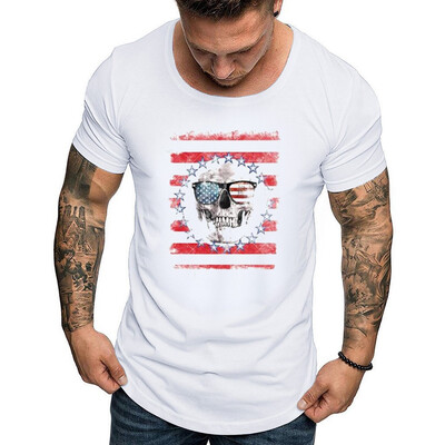 

Toponeto Fashion Mens 3D Printing Creative Round Neck Casual Short Shirts Top Blouse