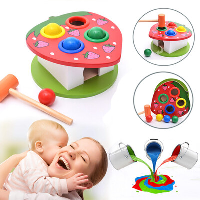 

〖Follure〗Educational Toys Wooden Hammering Ball with Hammer Box Color Cognitive Toy