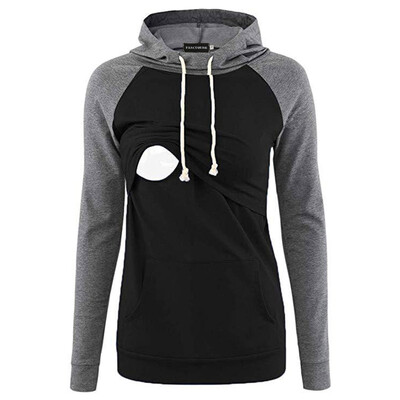 

Women Pregnancy Nursing Hoodie Sleeve Maternity Hooded Breastfeeding Tops