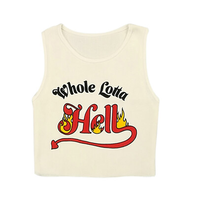 

Women Tops Summer New Style All-match summer top Concise Slim Fit Letter Printed Sleeveless Camisoles Top