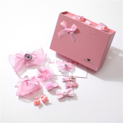 

Princess Style Girl Headwear Rabbit Lace Fabric Bow Hairpin Gift Box Set Cute Fashion Baby Girl Hair Accessories