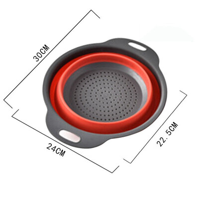 

Round Draining Basket Collapsible Colander Silicone Strainer Kitchen Storage Fruit Vegetable Basket Folding Filter Kitchen Tools