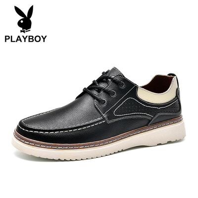 

Playboy PLAYBOY British business casual shoes mens low-top tie wild DS81028-1 black 43
