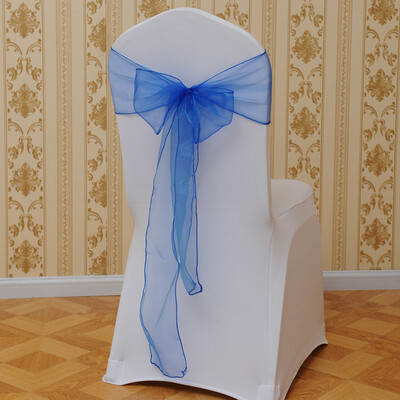 

Toponeto Flower Bow Chair Back Cover Net Sash Back Ties Elegant Party Decor Multi-color