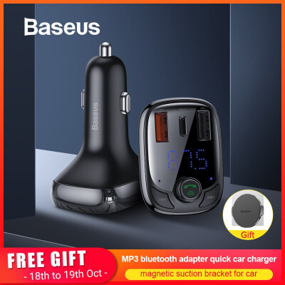 

Baseus T typed Wireless MP3 charger with car holder PPS quick car charger with microphone