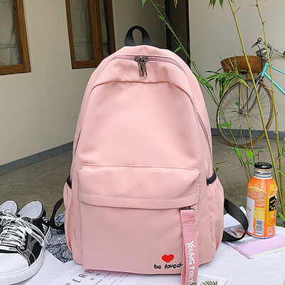 

Tailored Fashion Women Nylon Solid Color Capacity Student Backpack Travel Couple Bag