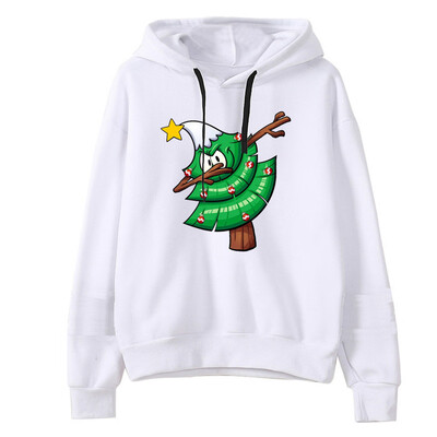 Tailored Women Christmas Print Hooded Long Sleeves Sweatshirt Hooded Pullover Tops Shirt