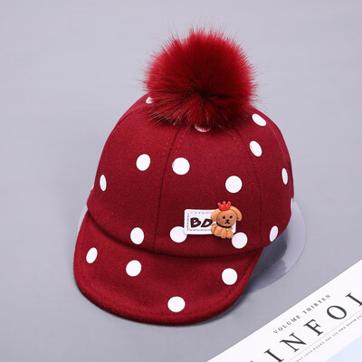 

Baby Cap Small Dog Printed Casual Fashion Baby Polka Dot Printing Hats Kids Toddler Cute Cartoon Visors Childrens Caps Soft