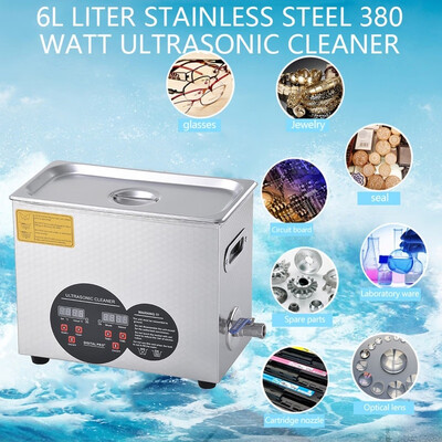 

6L Liter Digital Ultrasonic Cleaner Stainless Steel 380 Watt Ultrasonic Cleaner WTimer Heater Cleaning Machine