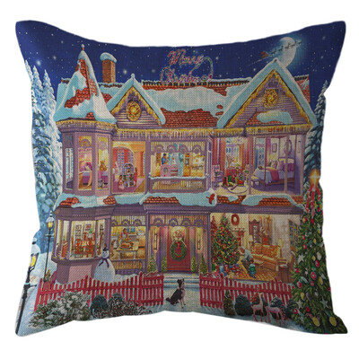 

Tailored Christmas Home Decor Office Sofa Cushion Square Throw Pillow Festive Pillowcase