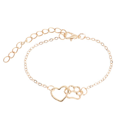 

Fashion Simple Love Dog Claw Foot Print Hand Cord Bracelet Unisex Pair Hand Chain Jewelry
