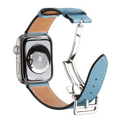 

〖Follure〗Butterfly buckle Leather Wrist Watch Strap Band For IWatch 4 Apple Watch 44mm