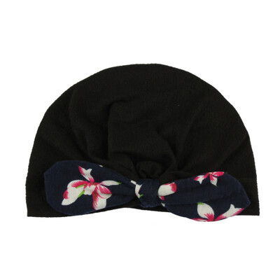 

Print Flowers Baby Girl Hat with Bow Candy Color Baby Turban Cap for Girls Elastic Infant Accessories Newborn photography props