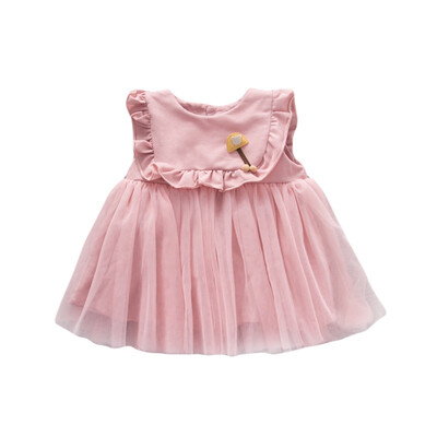 

Summer Baby Girls Ruffle Design Flare Sleeve Casual Dress Kids Toddler Mesh Princess Sundress Super Cute