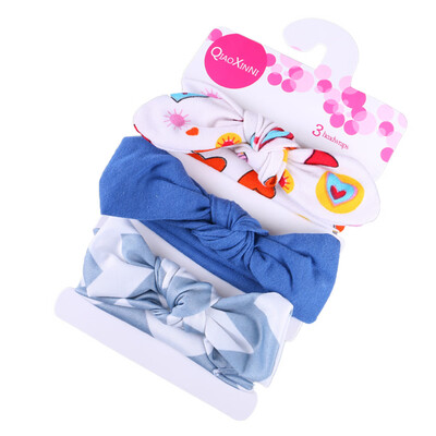 

3Pcs Baby Headbands Elastic Knotted Cotton Girls Hairbands Hair Accessory for Newborn Toddler Children Style 14