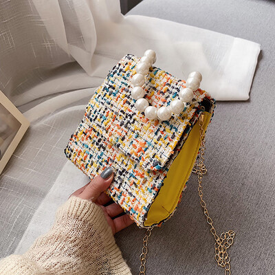 

Tailored Women Chain Bag Fashion Shoulder Cute Pearl Portable Messenger Bag