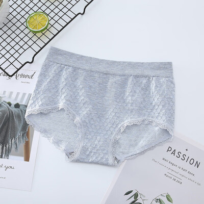 

Women Cotton Panties Breathable Mid-Rise Briefs Female Lace Underwear Panties