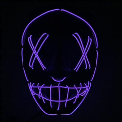 

Led Mask Halloween Party Masque Masquerade Masks Neon Mask Light Glow In The Dark Mascara Horror Glowing Masker Purge