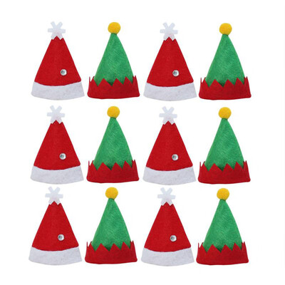 

Tailored 12pcs Christmas Lollipop Hats Cute Mini Hat Elfs Lollipop Caps Xmas Decorations