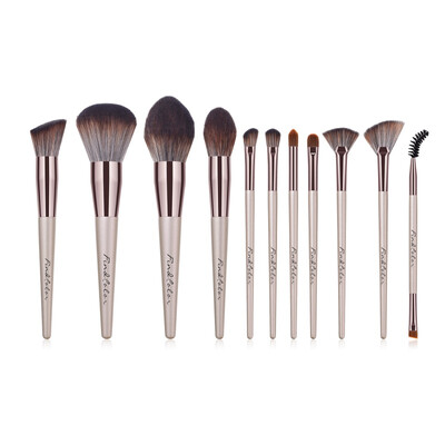 

11 Pcs Wooden Foundation Cosmetic Eyebrow Eyeshadow Brush Makeup Brush Sets Tools