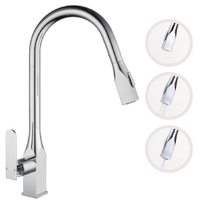 

Pull Out Kitchen Faucets With 2 Spray Modes Single-Handle High-Arc 360°Swivel Rotatable Pull Down Bathroom Sink Sprayer Faucets Ce
