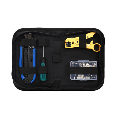 

Coaxial Cable Wire Stripper Compression F-Head Connector Crimping Pliers Kit Crimping Tool Crimper