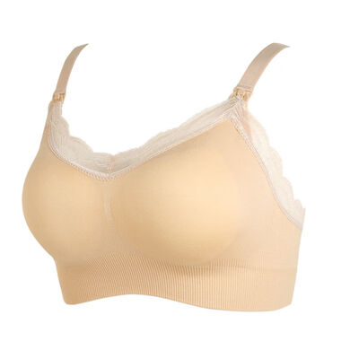 

Womens Seamless Sleep Nursing Bra For Breastfeeding Removable Padds Wireless Bras